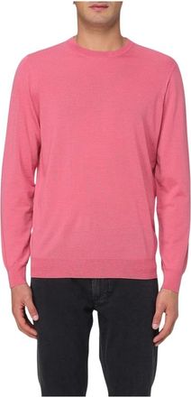 Drumohr Koraalrode Trui - Heren - Ronde hals truien - Rood - 2XL - Wol - Truien & Vesten