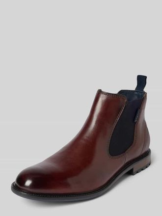 Bugatti Boots aus Leder mit elastischen Eins&auml;tzen Modell Bonifacio in Mittelbraun, Gr&ouml;&szlig;e 43