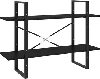 vidaXL Estantería 2 niveles madera maciza de pino negra 100x30x70 cm vidaXL