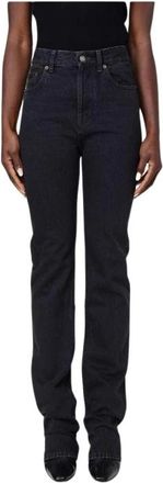 Saint Laurent Katoenen Straight-Leg Jeans - Dames - Slim Fit Jeans - Zwart - W28 - Katoen - Jeans