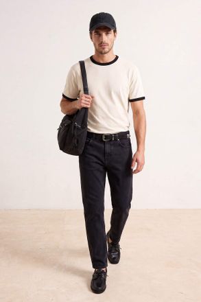 Trendyol MAN Heren Zwart Effen Normale taille Jeans