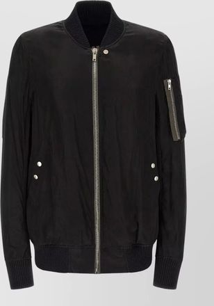 Rick Owens flight bomber jacket ribbed collar pockets