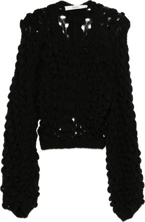 Séfr Luna open-knit sweater - Zwart