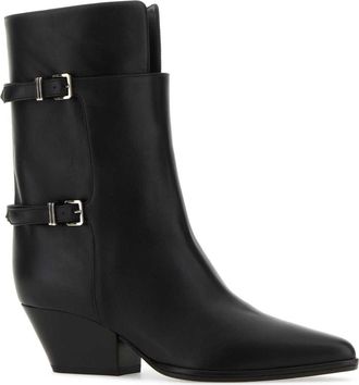 Sergio Rossi Womens Black Leather Thalestris Ankle Boots - Size EU 36