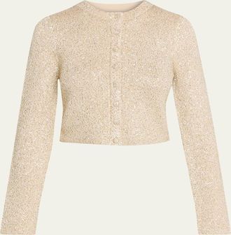 LoveShackFancy Ferra Sequined Knit Cardigan