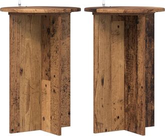 vidaXL Soporte De Plantas 2 Uds. Madera Envejecida &Oslash;40 X 60 Cm Vidaxl