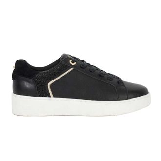 Dune London Dames/Dames Elli Leren Platform Schoenen (Zwart)