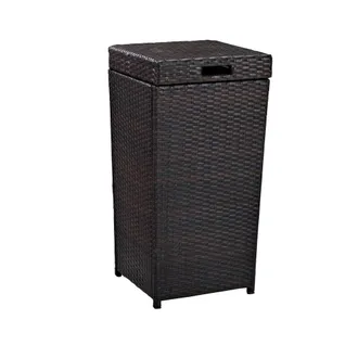 Crosley Furniture Palm Harbor Outdoor Wicker Trash Bin Brown