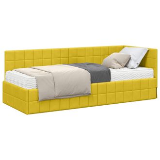vidaXL Estructura De Cama Esquina Con Colch&oacute;n Manual 2 Pcs Amarillo Vidaxl