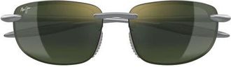 Maui Jim Hookipa Ultra 63mm PolarizedPlus2 Oval Sunglasses in Grey at Nordstrom