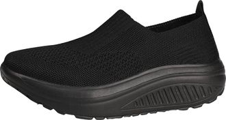 Generic Womens Mesh Casual Running Shoes Knit Slip On Platform Wedge Sneakers for Women Non Slip Workout Tennis Athletic Jogging Walking Shoes Lightweight Arc