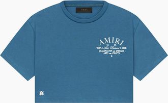 Amiri Womens AMIRI WOMENS ARTS DISTRICT TEE TEAL - Blue - Size: 10/8