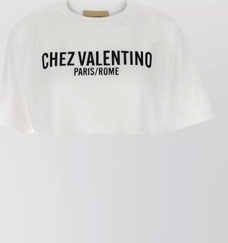 Valentino cropped cotton crew neck short-sleeve t-shirt