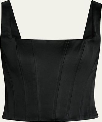 Alice & Olivia Lilianna Satin Corset Top
