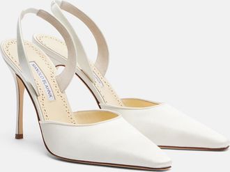 Manolo Blahnik Borelapla satin slingback pumps