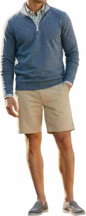 Scott Barber Mens Marled Performance Knit Sweater In Indigo