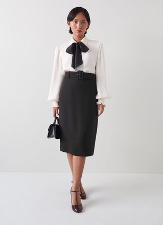 L.k. Bennett Womens Tabitha Petite Skirts, Black - Size 16 UK