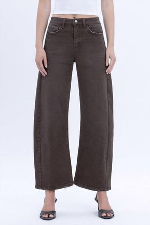 Flying Monkey Super High Rise Ankle Barrel Jean In Toasted