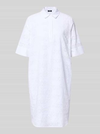 Joop Knielanges Hemdblusenkleid mit Logo-Muster Modell Deria in Weiss, Gr&ouml;&szlig;e 34
