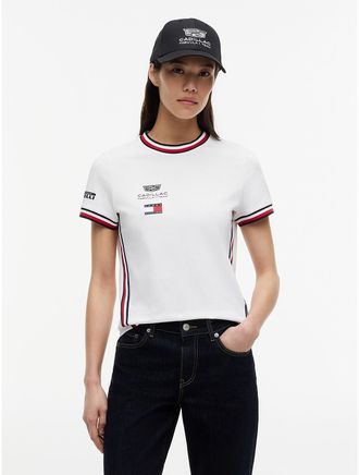 Tommy Hilfiger Womens Tommy x Cadillac F1 Team Replica T-Shirt - White - XXL