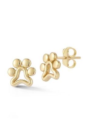 Ember Fine Jewelry Paw Stud Earrings in Gold at Nordstrom Rack