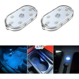 OEM 2 Luci Interne Per Auto, Illuminazione Ambientale Blu Ghiaccio Per Interni Auto, Luce Di Lettura Interna Ricaricabile Tramite Usb