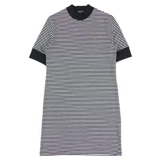 Fred Perry Dames/Dames Gestreept T-shirt Jurk (Wit, Marine)