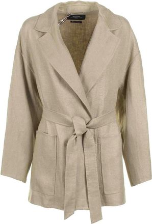 Max Mara Beige linen jacket with belt
