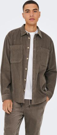 Only & Sons Langarmhemd ONLY & SONS OS ONSALP RLX 2PKT WASHD COR, Herren, Gr. XXL, N-Gr, gr&uuml;n (falcon), Cord, Obermaterial: 100% Baumwolle, unifarben, regular fit