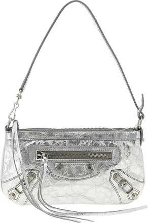 Balenciaga Le City Clutch Silver-Donna