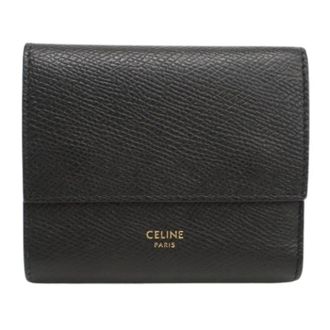 Celine Pre-owned Wallets, female, Black, Size: ONE SIZE Pre-owned Tri-fold Wallet