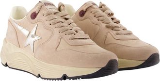 Golden Goose Womens Running Sneakers - Golden Goose Deluxe Brand Leather Pink Calfskin Shoes Beige
