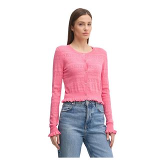 Gaud&igrave; Truien & Vesten, Dames, Roze, S, Ruffled Cardigan