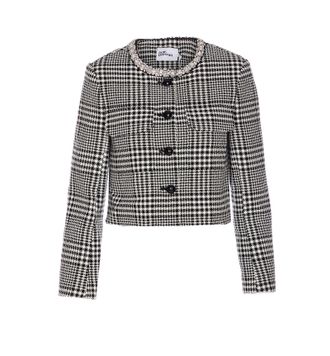 Self Portrait Houndtooth Crystal Jacket