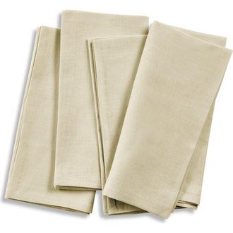 Solino Home Linen Dinner Napkins Set of 4, 20 x 20 Inch for Dining Table, Holiday and Everyday Table Decor - Fete in Birch at Nordstrom, Size Large