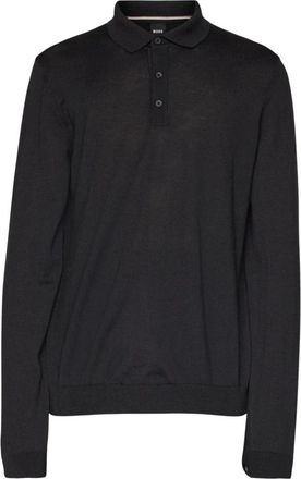 HUGO BOSS Lancione Polo - Heren - Polos - Zwart - XL - Wol - Tops