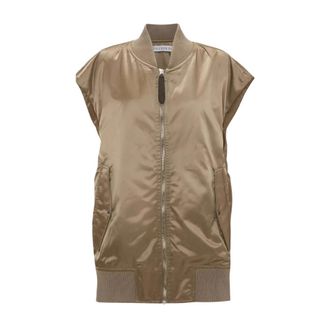 J.W.Anderson Vests, female, Beige, Size: M Sleeveless Bomber Jacket