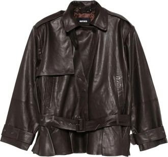 Rotate Biker 1667 - Dames - Leren en Su&egrave;de Jassen - Bruin - S - Leer - Jassen