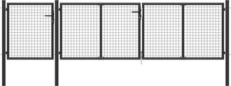 vidaXL Vidaxl - Puerta De Jard&iacute;n De Acero Gris Antracita 400x100 Cm