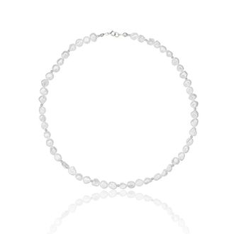 Lily & Roo Silver Beaded Baroque Pearl Choker