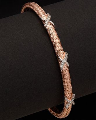 Meshmerise 18K Over Silver 0.15 Ct. Tw. Diamond Bangle Bracelet