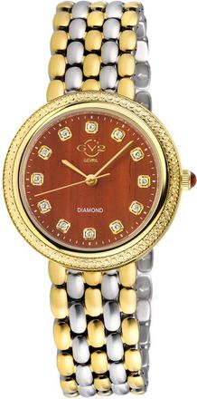 Gevril Group Arezzo Quartz Diamond Red Dial Ladies Watch 13303B