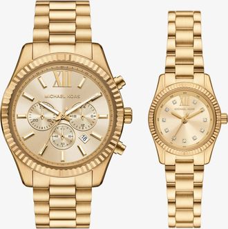 Michael Kors Lexington His and Hers Gold-Tone Watch Set