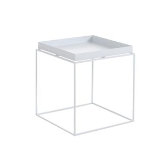 Oresteluchetta Mesa de centro para exterior en acero blanco al.44,5 x l.40 x p.40