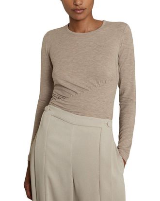 Reiss Ana Asymmetric Seam Wool-Blend Top