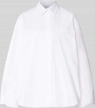 Topshop Oversized Hemdbluse mit Brusttasche Modell Demi in Weiss, Gr&ouml;&szlig;e 34