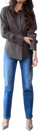 Yest Clara Side Tie Blouse In Chocolate Brown