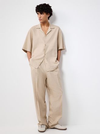 IM BRIAN Mens Pleated linen pant Straight fit