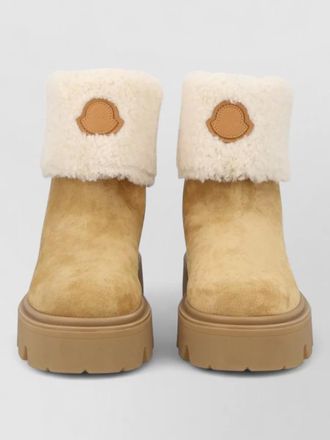 Moncler leather shearling ankle boots
