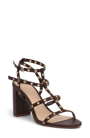 Cinq &agrave; Sept Maisie Studded Cage Sandal in Chocolate at Nordstrom, Size 8.5Us